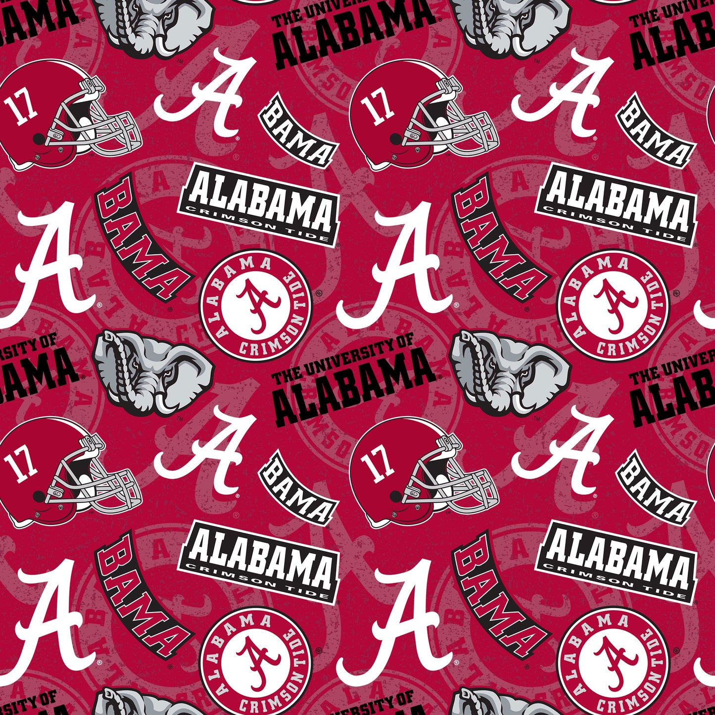 University of Alabama Cotton fabric by the yard | 100% Cotton | Sykel Enterprises NCAA fabric | Pattern #1178