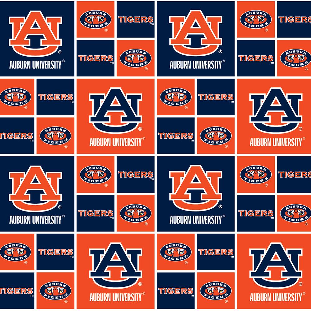 Auburn University fabric by the yard | 100% Cotton | Sykel Enterprises NCAA fabric | Pattern #020