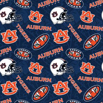 NCAA Auburn Tigers College Cotton fabric by the yard | 100% Cotton | Sykel Enterprises NCAA fabric | Pattern #1178