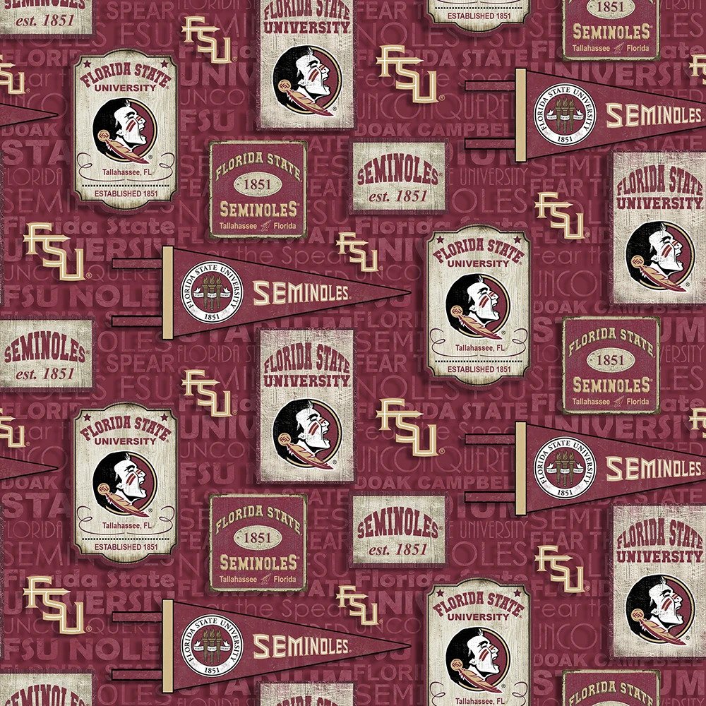 FSU Seminoles fabric by the yard | 100% Cotton | Sykel Enterprises NCAA fabric | Pattern #1267