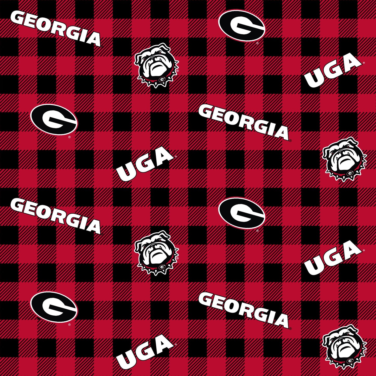 Georgia Bulldogs fabric by the yard | 100% Cotton | Sykel Enterprises NCAA fabric | Pattern #1207