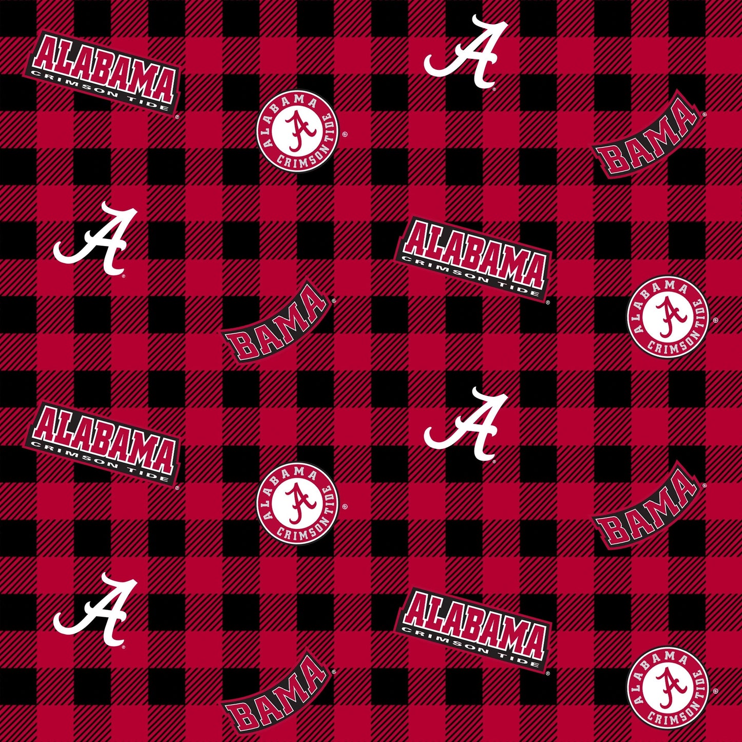 University of Alabama Cotton fabric by the yard | 100% Cotton | Sykel Enterprises NCAA fabric | Pattern #1207