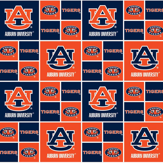 Auburn University fabric by the yard | 100% Cotton | Sykel Enterprises NCAA fabric | Pattern #020