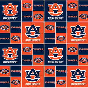 Auburn University fabric by the yard | 100% Cotton | Sykel Enterprises NCAA fabric | Pattern #020