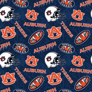NCAA Auburn Tigers College Cotton fabric by the yard | 100% Cotton | Sykel Enterprises NCAA fabric | Pattern #1178