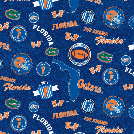 Florida Gators fabric by the yard | 100% Cotton | Sykel Enterprises NCAA fabric | Pattern # 1208