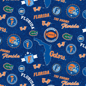 Florida Gators fabric by the yard | 100% Cotton | Sykel Enterprises NCAA fabric | Pattern # 1208