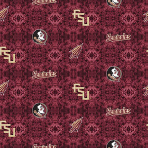 Florida State University fabric by the yard | 100% Cotton | Sykel Enterprises NCAA fabric | Pattern #1191