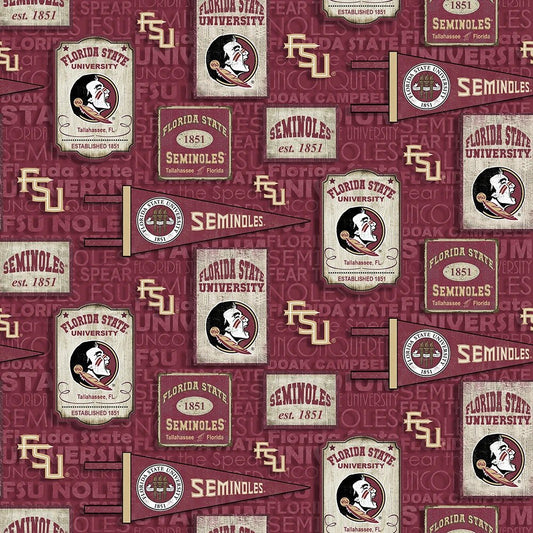 FSU Seminoles fabric by the yard | 100% Cotton | Sykel Enterprises NCAA fabric | Pattern #1267