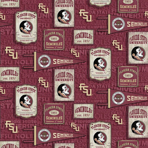 FSU Seminoles fabric by the yard | 100% Cotton | Sykel Enterprises NCAA fabric | Pattern #1267