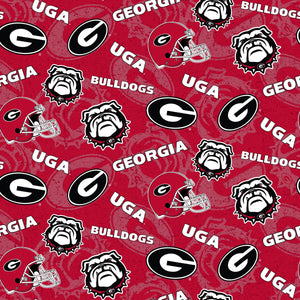 NCAA University of Georgia Bulldogs by the yard | 100% Cotton | Sykel Enterprises NCAA fabric | Pattern #1178