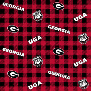 Georgia Bulldogs fabric by the yard | 100% Cotton | Sykel Enterprises NCAA fabric | Pattern #1207