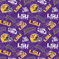 Louisian State University fabric by the yard | 100% Cotton | Sykel Enterprises NCAA fabric | Pattern #1178