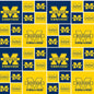 NCAA Michigan fabric by the yard | 100% Cotton | Sykel Enterprises NCAA fabric | Pattern #006