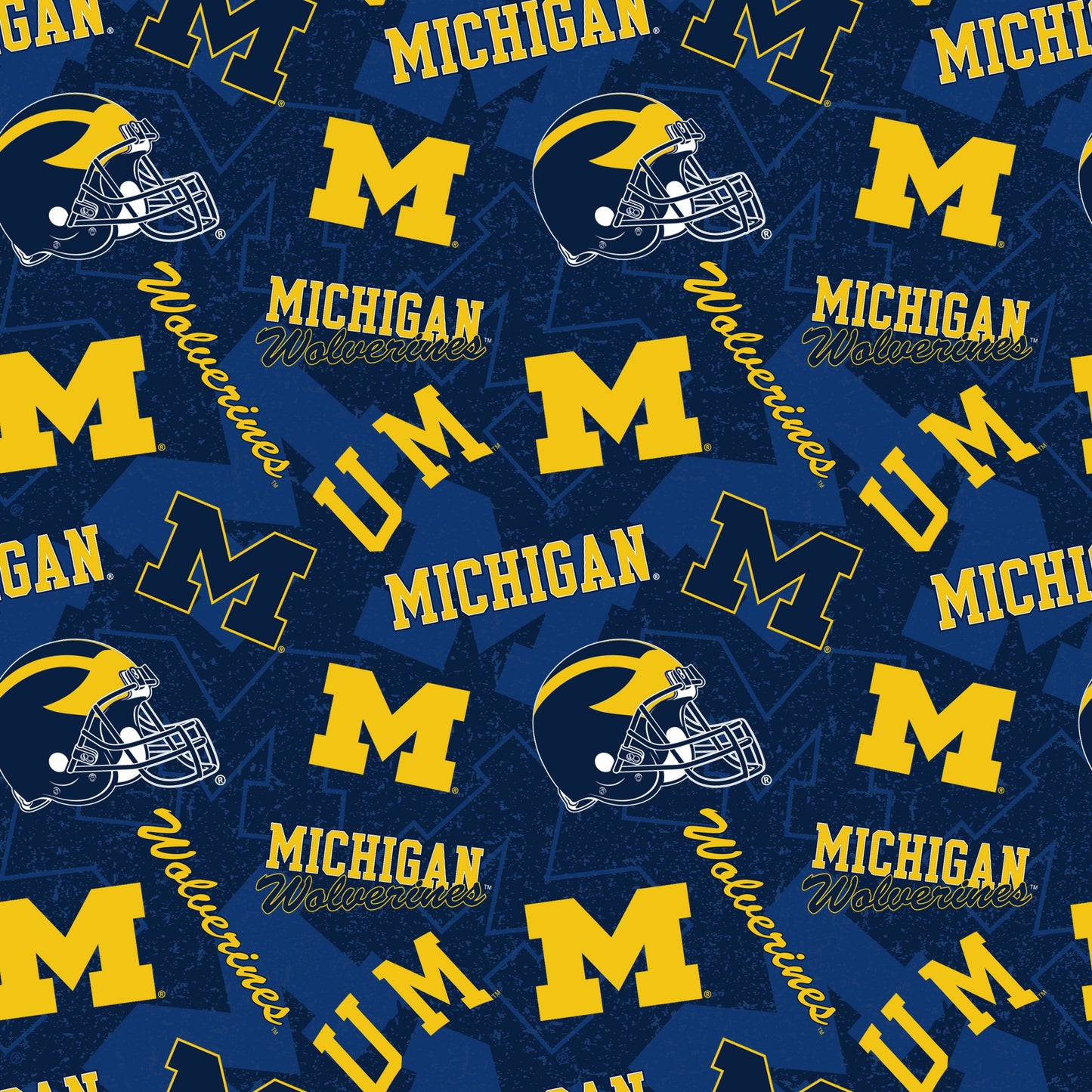 University of Michigan fabric by the yard | 100% Cotton | Sykel Enterprises NCAA fabric | Pattern #1178